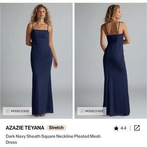 Azazie Teyana Navy Blue Dress